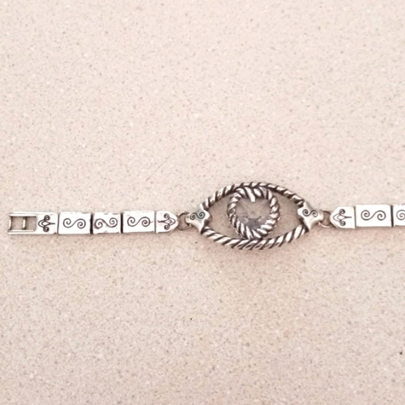 Brighton Crystal Heart Silver Link Bracelet - Picture 7 of 10
